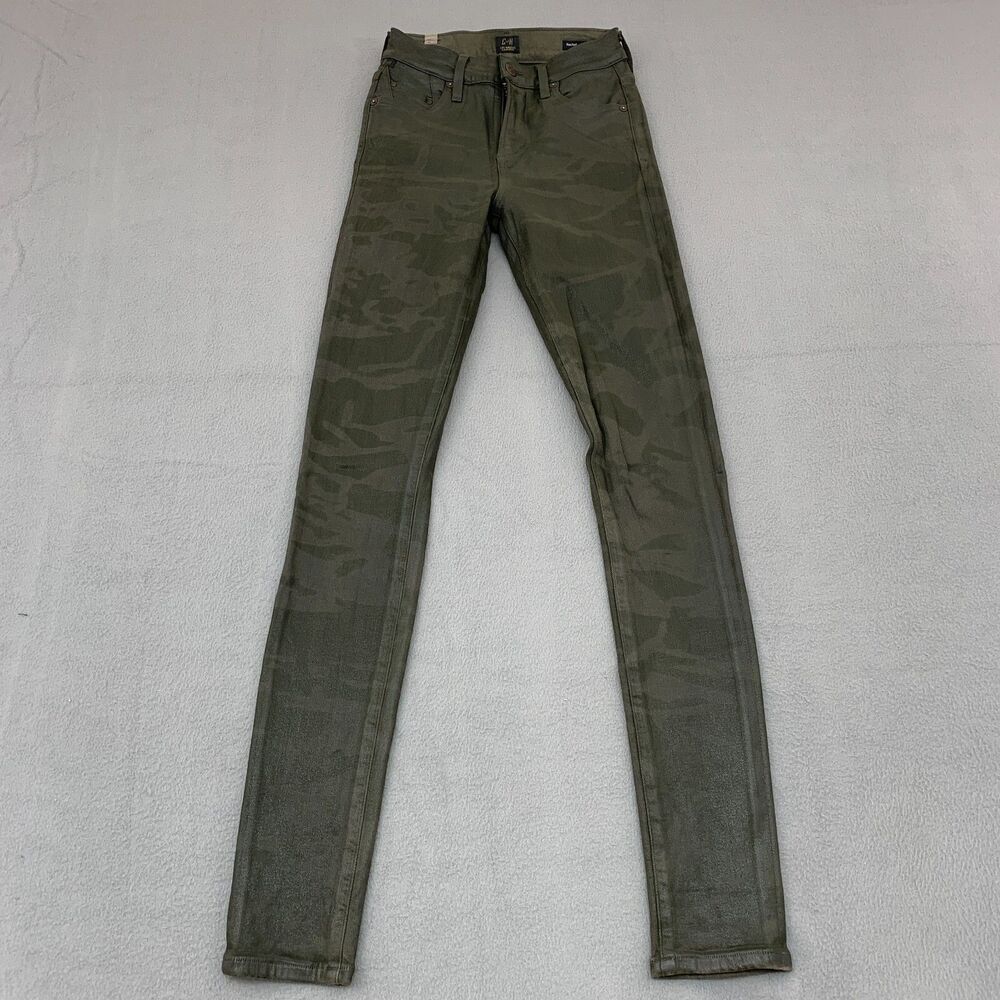 Citizens of Humanity Jeans Size 23 Rocket High Rise Skinny Coated Camo